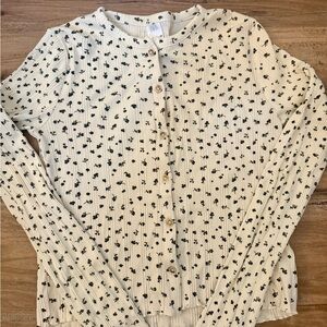 ZARA KIDS CARDIGAN SIZE 13-14 BUTTON UP SHIRT AMAZING CONDITION FLORAL PRINT